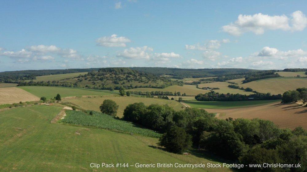 Drone aerial view of the British countryside in the UK - 4K