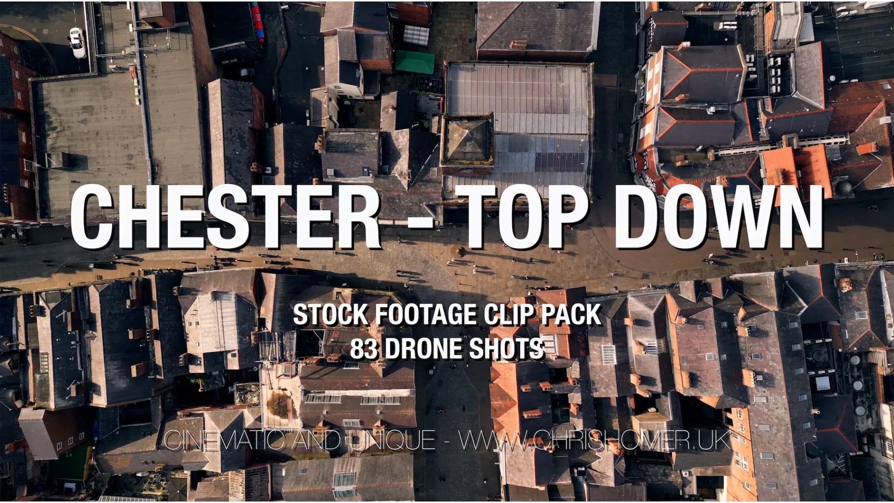 Chester Top Down Drone Stock Footage - Clip Pack #329
