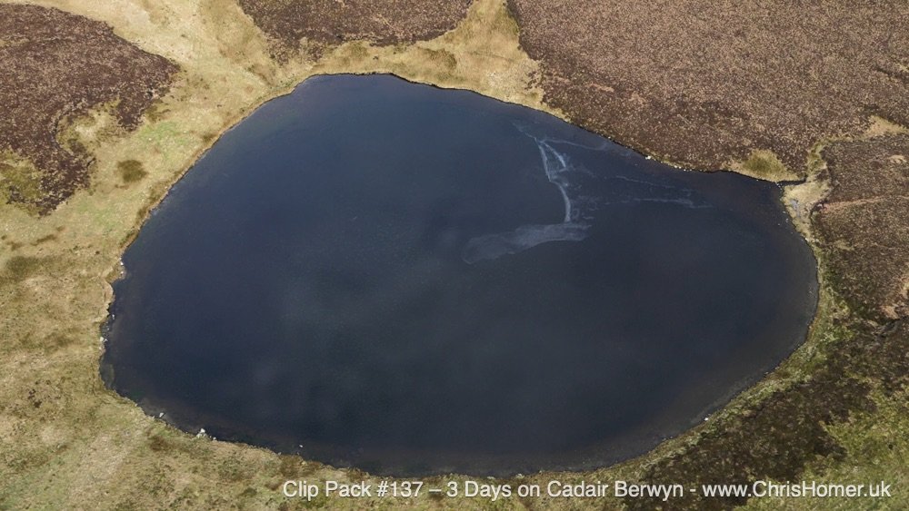 Cadair Berwyn mountain Wales drone stock video footage