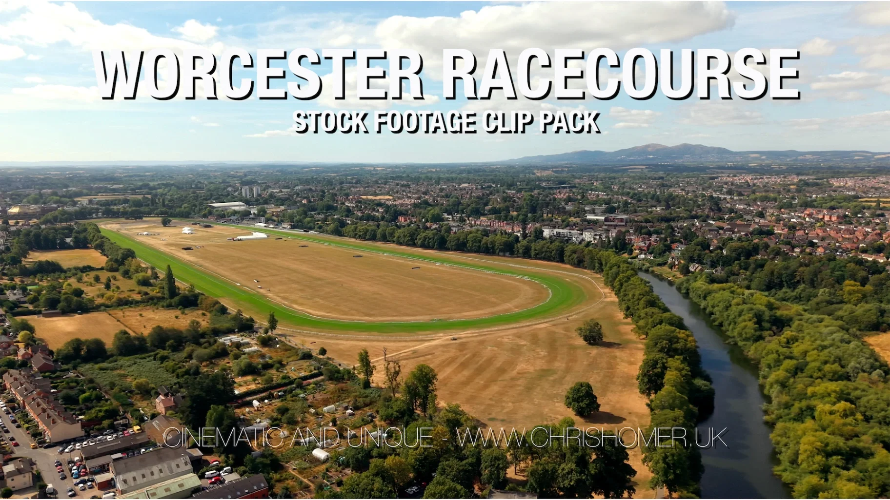 Worcester Racecourse Drone Stock Footage - Pack 342