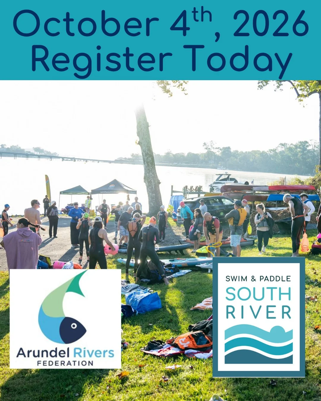 Register today for Swim &amp; Paddle the South River, happening Sunday, October 4 in Riva, MD! This 5-mile open water adventure benefits Arundel Rivers Federation, supporting inclusive water access and a healthier, more sustainable South River.

Whet