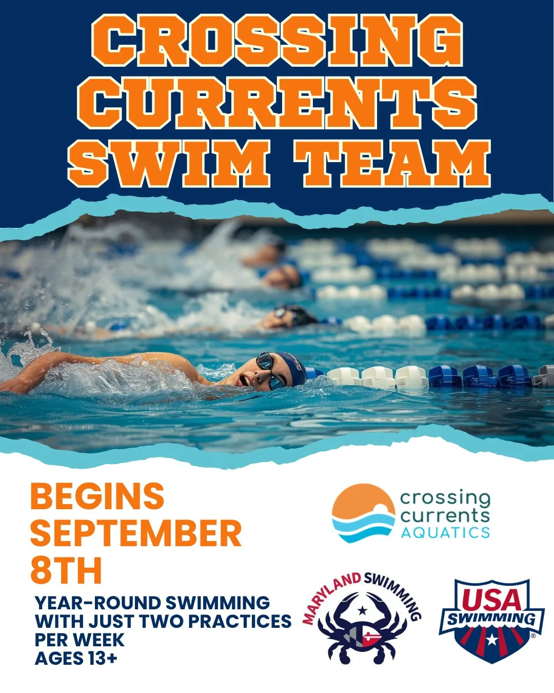 🏊 CCST Kicks Off Next Week!

Looking for a swim team that fits real life? Crossing Currents Swim Team is a low-commitment club team built for kids who love to swim &mdash; without the pressure of a year-round competitive schedule. 🌊

✅ Just 2 pract