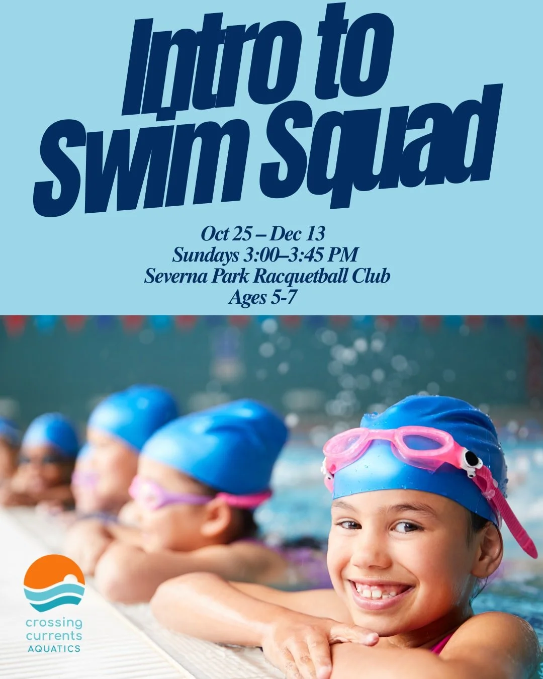 Is your little swimmer interested in swim team, but not quite ready? 🏊&zwj;♀️

Intro to Swim Squad is the perfect first step! This program is designed for swimmers about 5&ndash;7 years old. It helps them build the skills, confidence and routine the