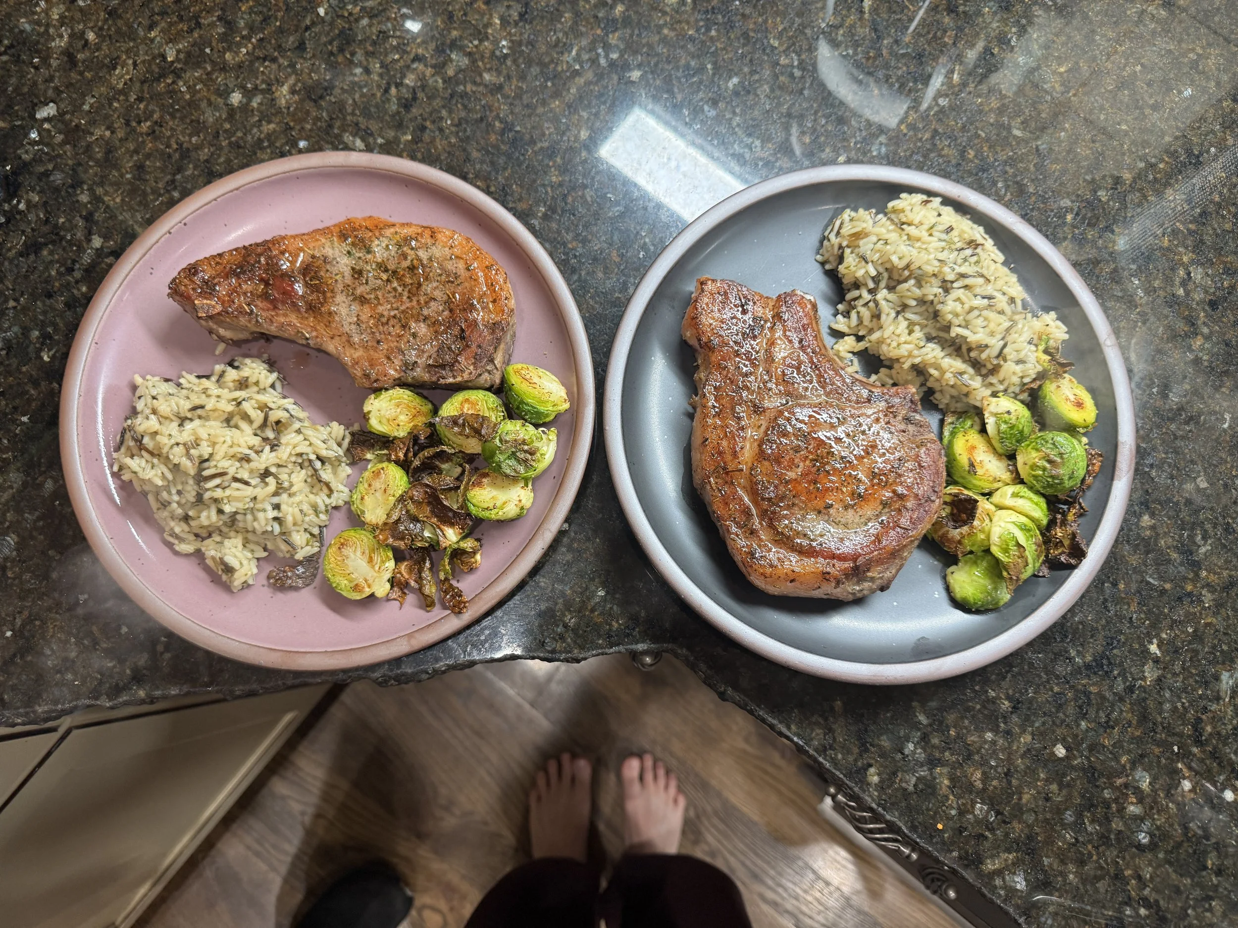 Sous vide pork chops