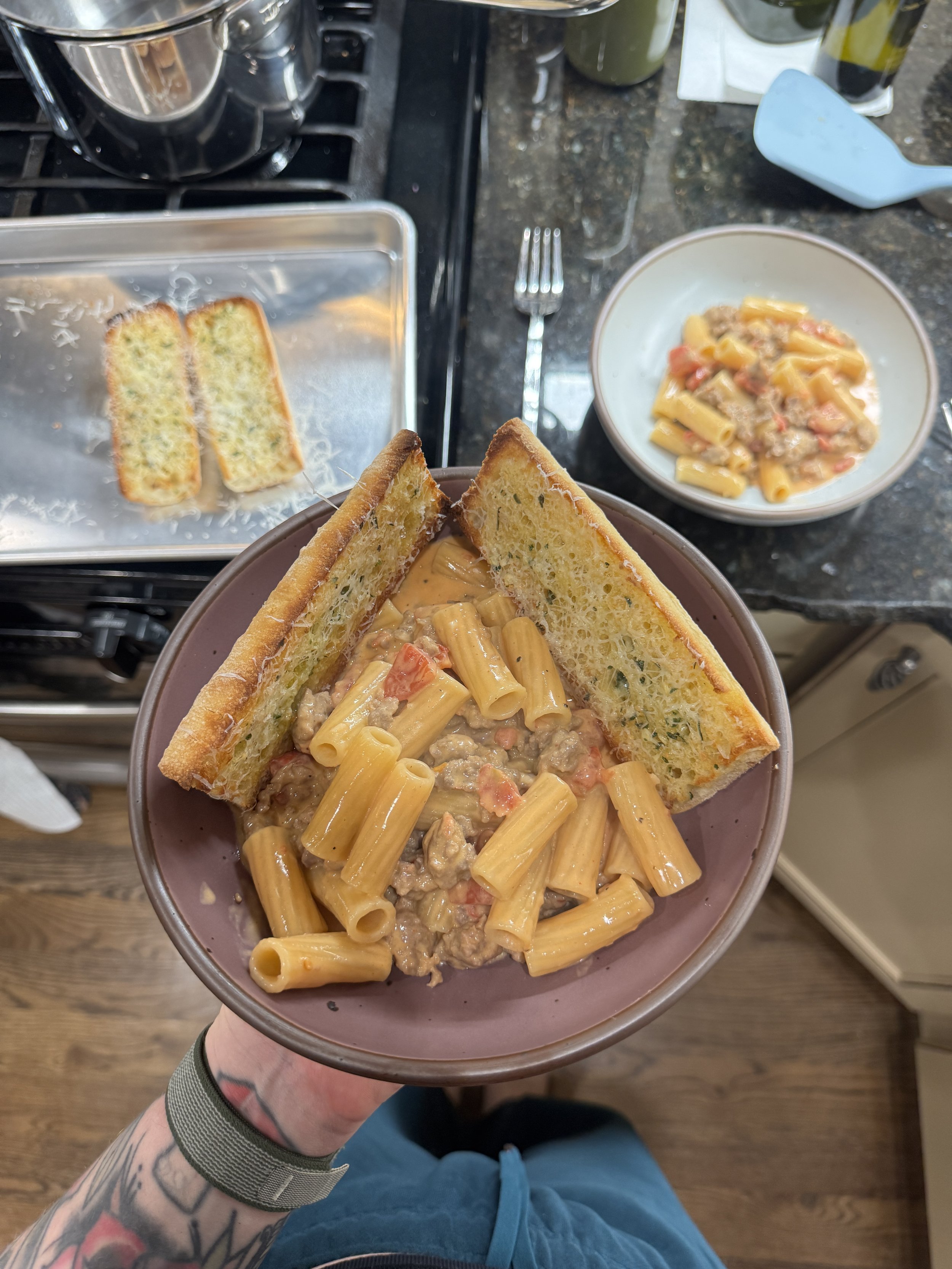 Hot italian sausage pasta