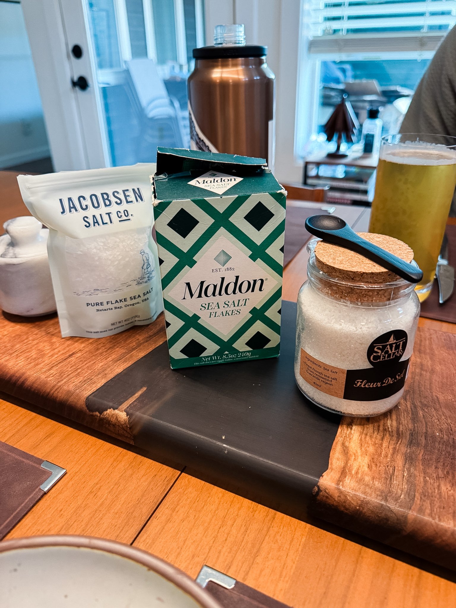  Eating at our house means getting to choose from 4 different types of salt. 