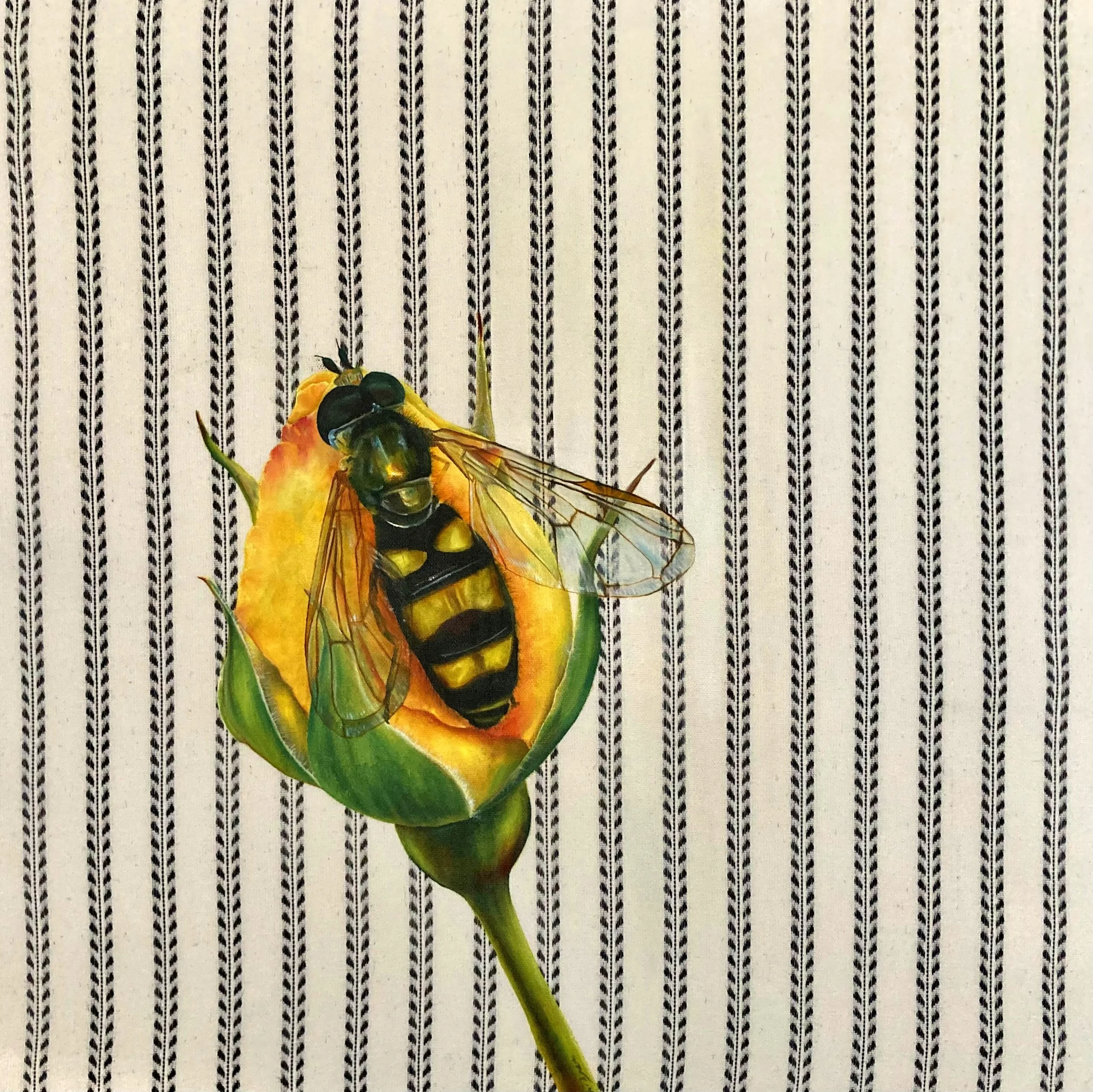 Bee on Bud, 20" x20"