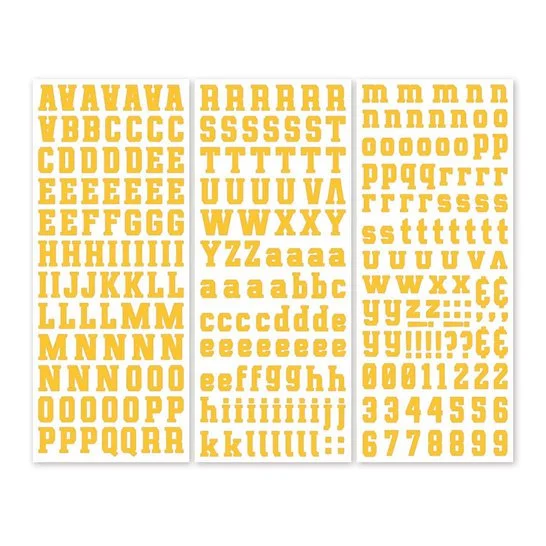 Yellow Collegiate ABC/123 Stickers (3/pk)