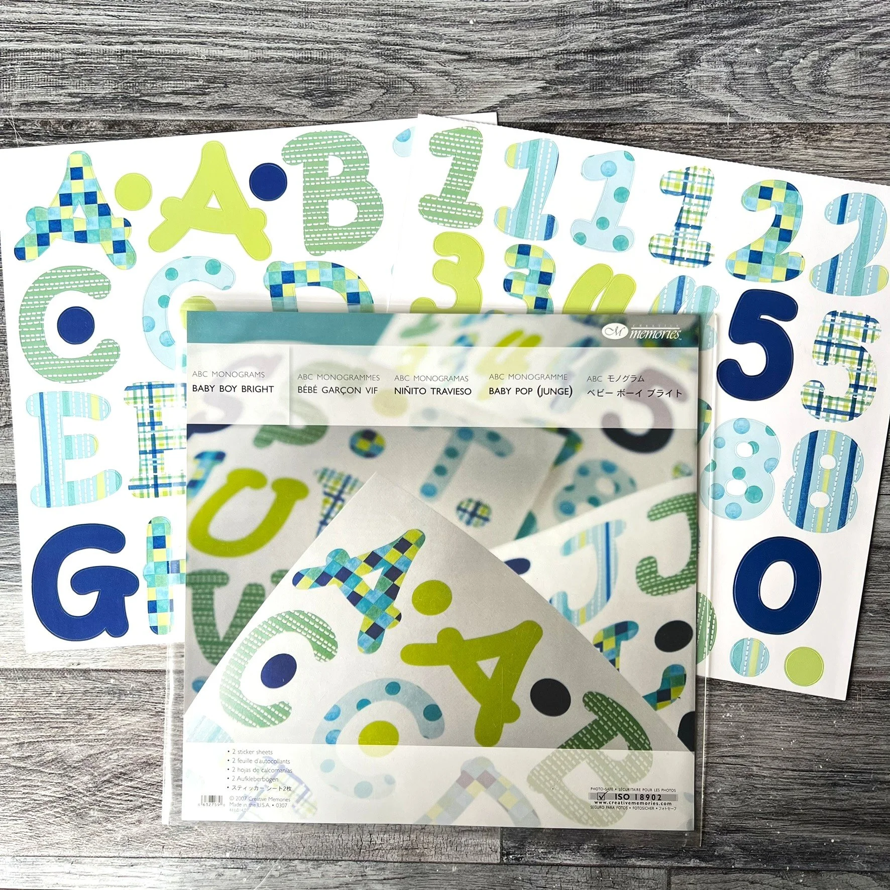 ABC Monograms Baby Boy Bright
