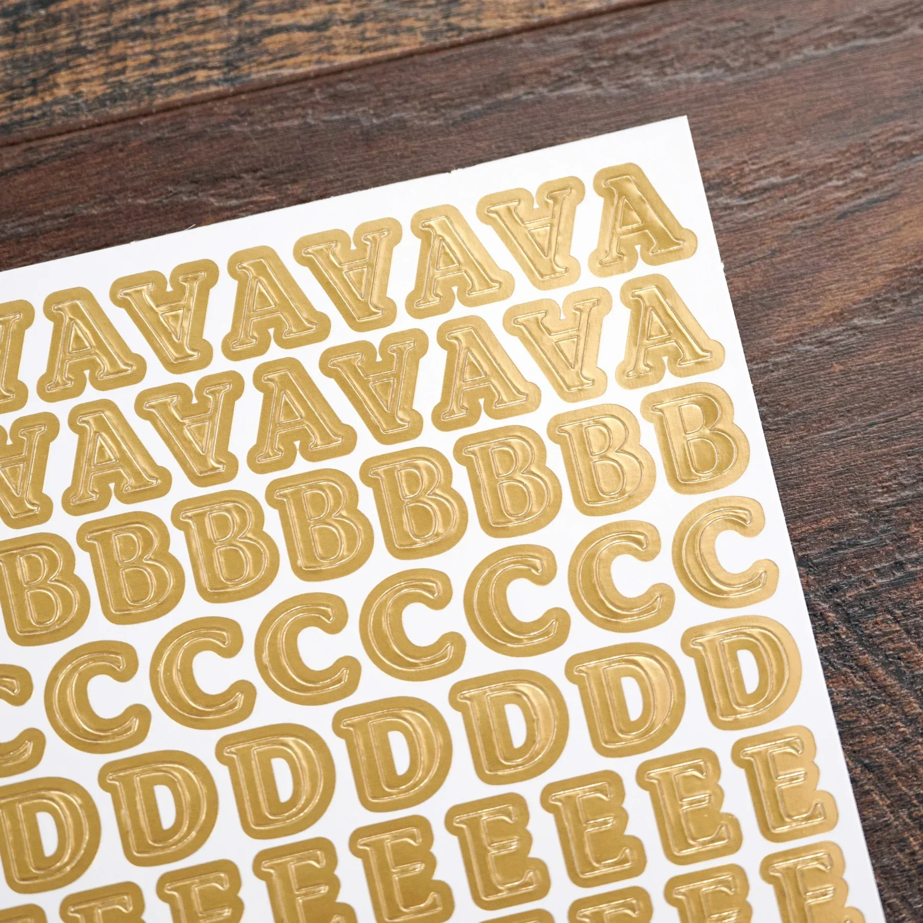 Gold Classy Mini ABC/123 Stickers (3/pk)