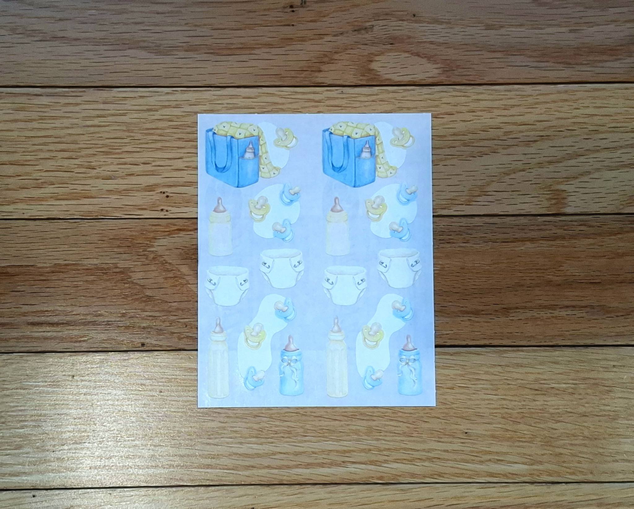 Baby Boy Baby (DIAPER/BOTTLE-BLUE) - 2 strips
