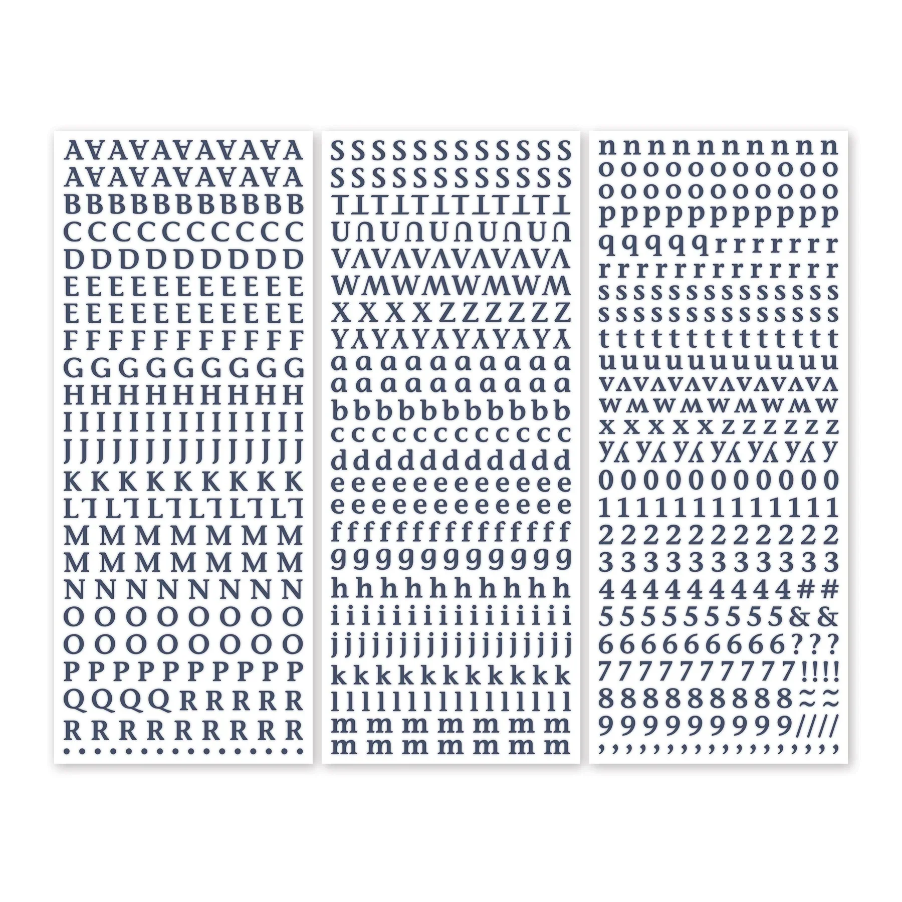 Navy Classy Mini ABC/123 Stickers (3/pk)