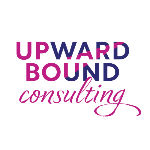 Logo with the text 'UPWARD BOUND consulting' in purple and pink colors.