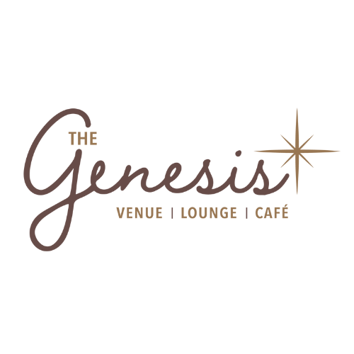 Logo for The Genesis, a venue, lounge, and café, with a star symbol.