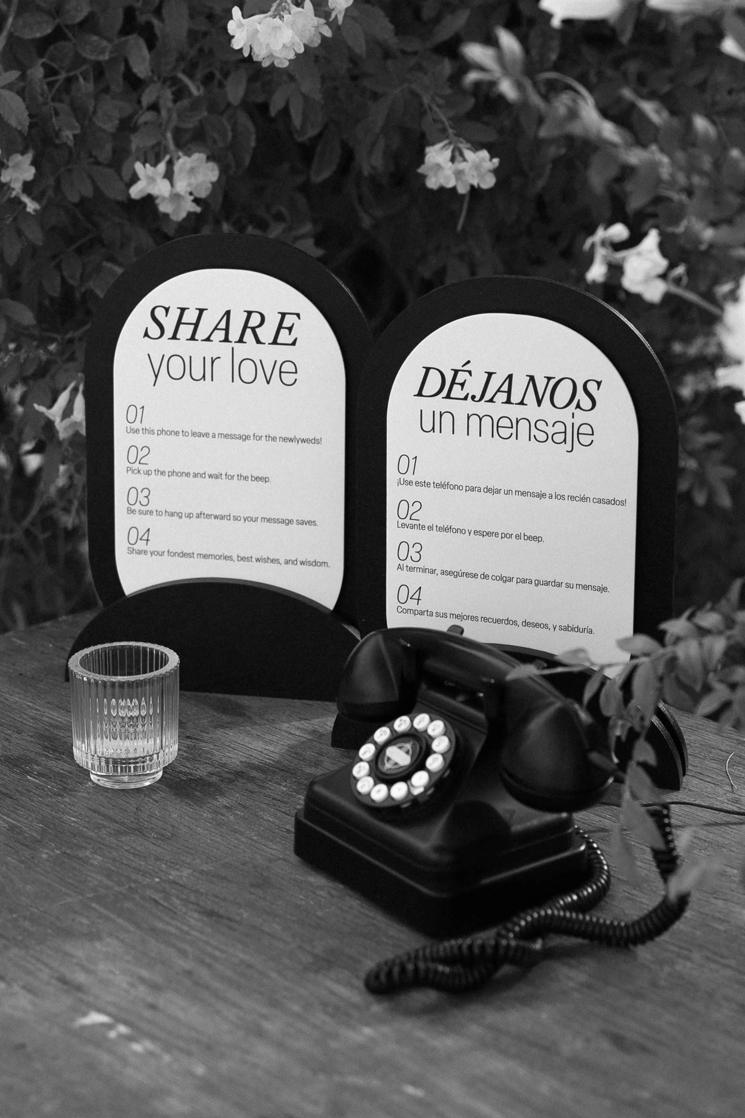 Audio guest book at Sanctuary Camelback for guests to leave messages instead of written notes.