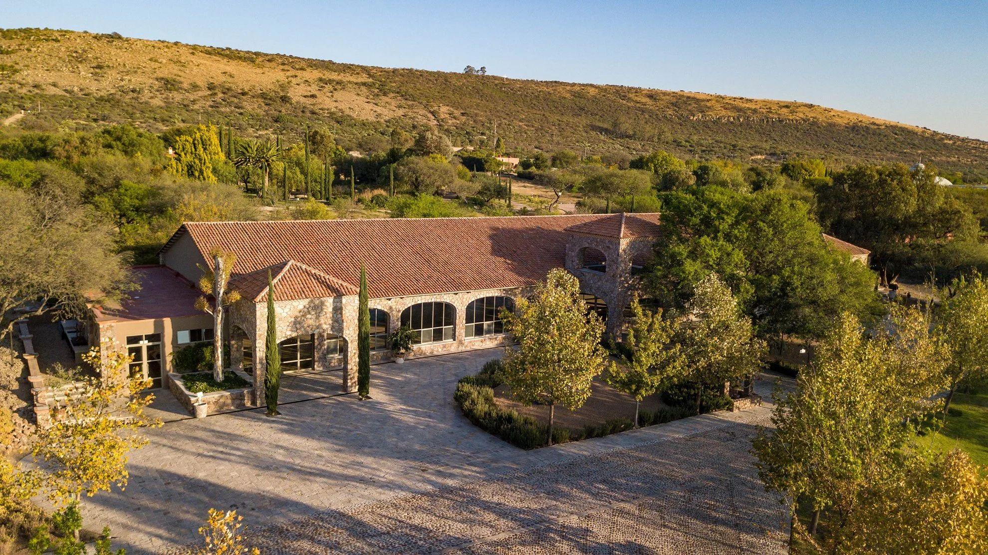 Luna Escondida luxury wedding venue in Guanajuato with historic estate setting, rolling hills, and lush greenery for a Mexico destination wedding