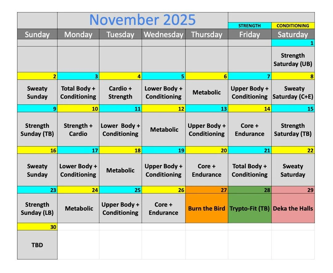 🌟 November is here, and it's time to make every moment count as we sail into the final stretch of 2025! 🗓️✨ With just 2 months left in the year, let's embrace the possibilities, set some goals, and finish strong! Join us for our invigorating classe