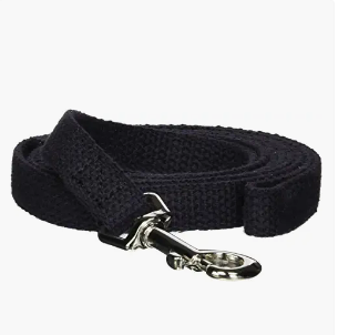 Black dog leash with metal clip