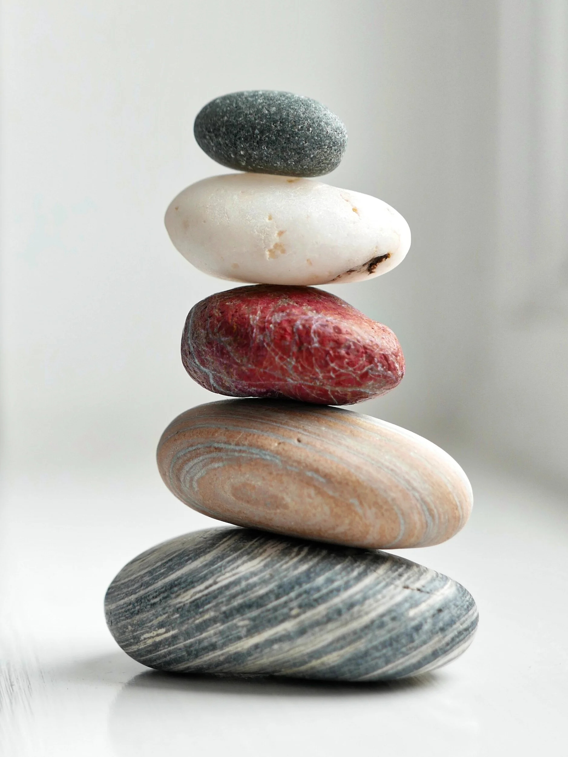 Rocks are balanced on top of one another