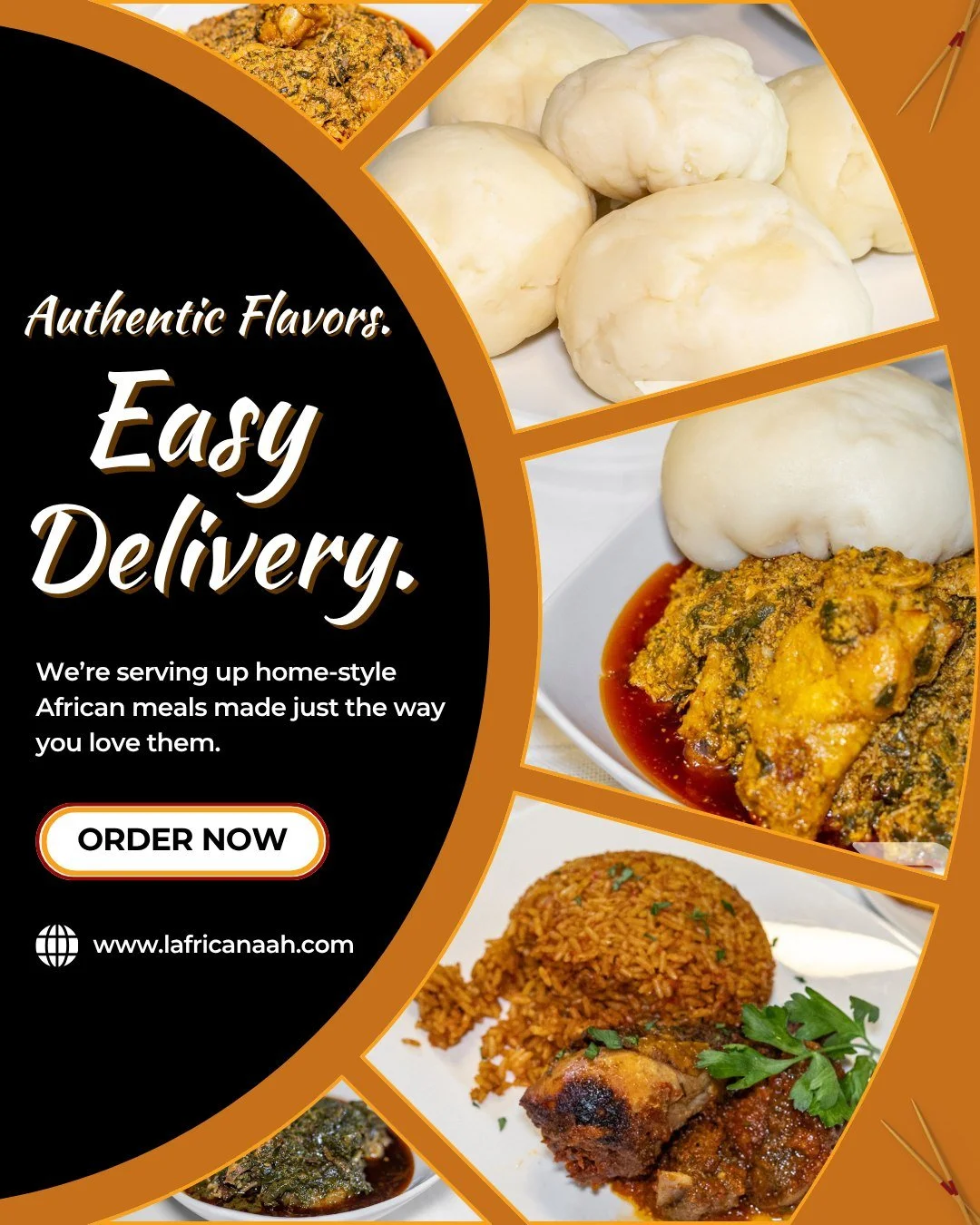 West Africa&rsquo;s Best, One Bite at a Time.
We&rsquo;re serving up home-style African meals made just the way you love them. Explore our menu and order through our website today!

#africanfoodie  #jollofrice #fooddeliveryservice