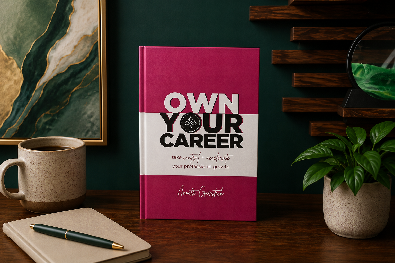 Book cover of Own Your Career: Take Control + Accelerate Your Professional Growth by career coach Annette Garsteck, a guide to career management, professional visibility, and career growth.