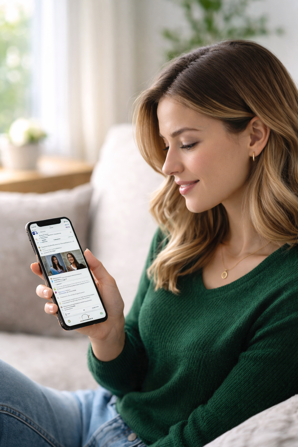 Professional woman reviewing her LinkedIn profile while planning her career growth strategy