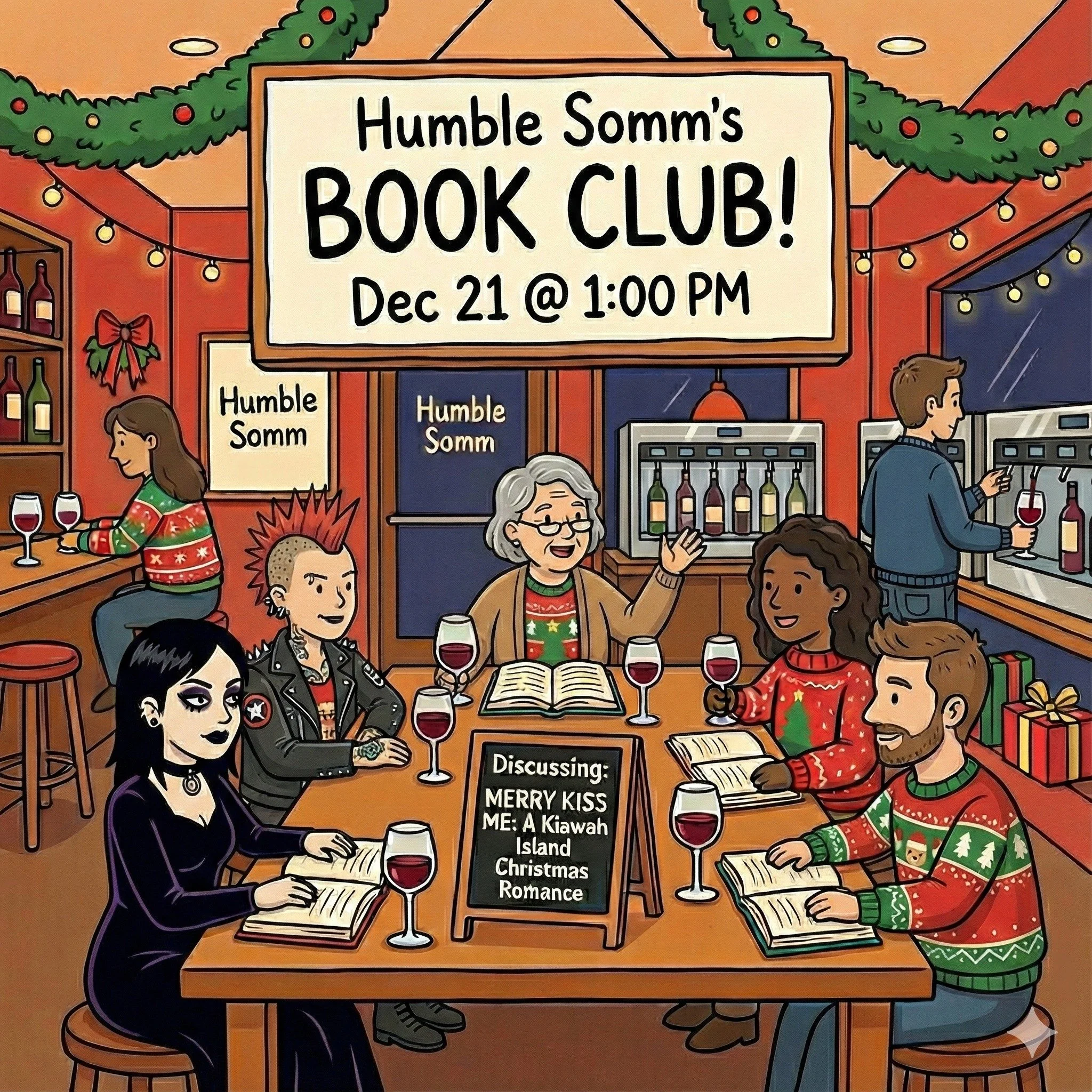 Raise your hand if your perfect Sunday involves a self-serve wine wall and a cheesy Christmas romance novel! 🙋&zwj;♀️🙋&zwj;♂️🍷

We&rsquo;re making that dream a reality. Join the Humble Somm squad on December 21st for our holiday book club gatherin