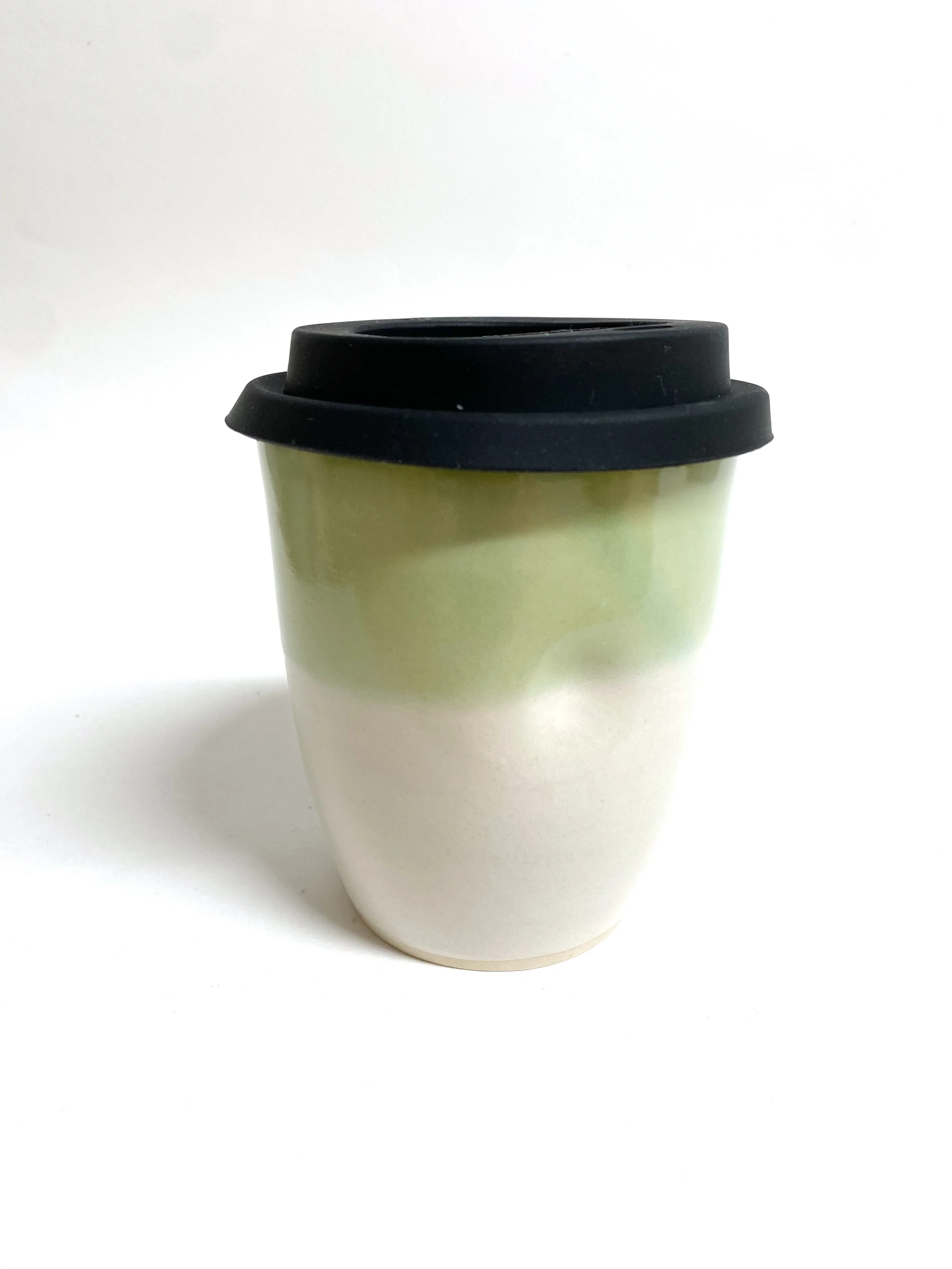 Travel Cup - Green and White Glaze