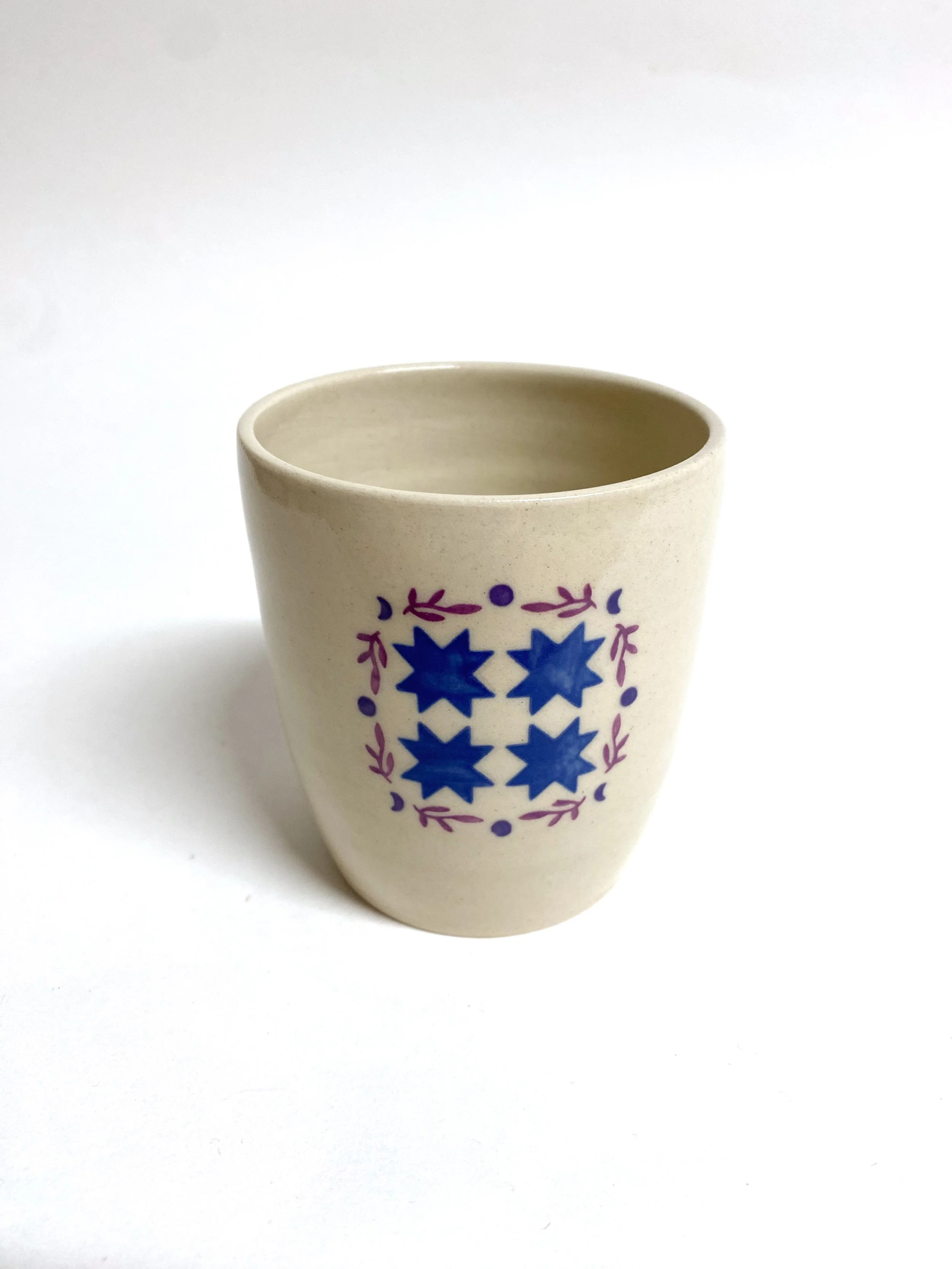 Small Cup - Purple Quilt Star with Moon Phases