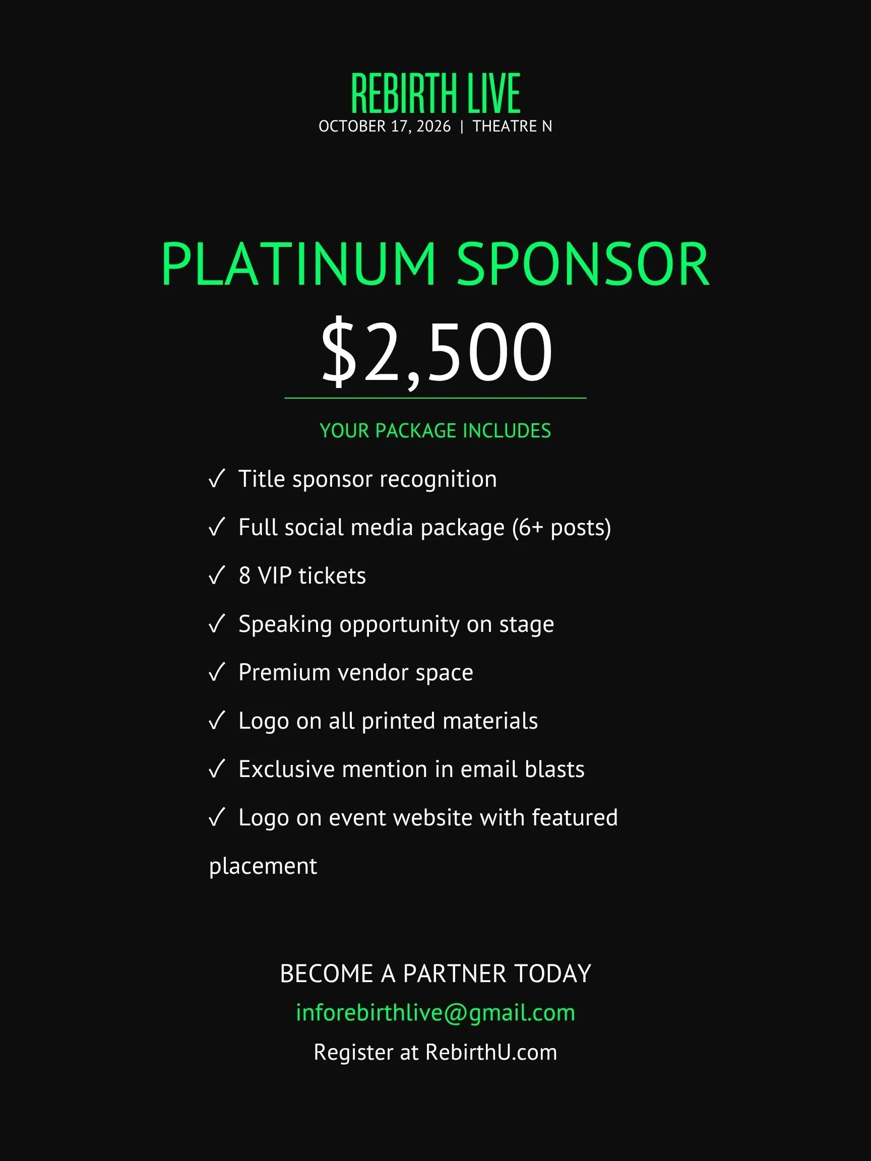 Rebirth LIVE Sponsorship Platinum