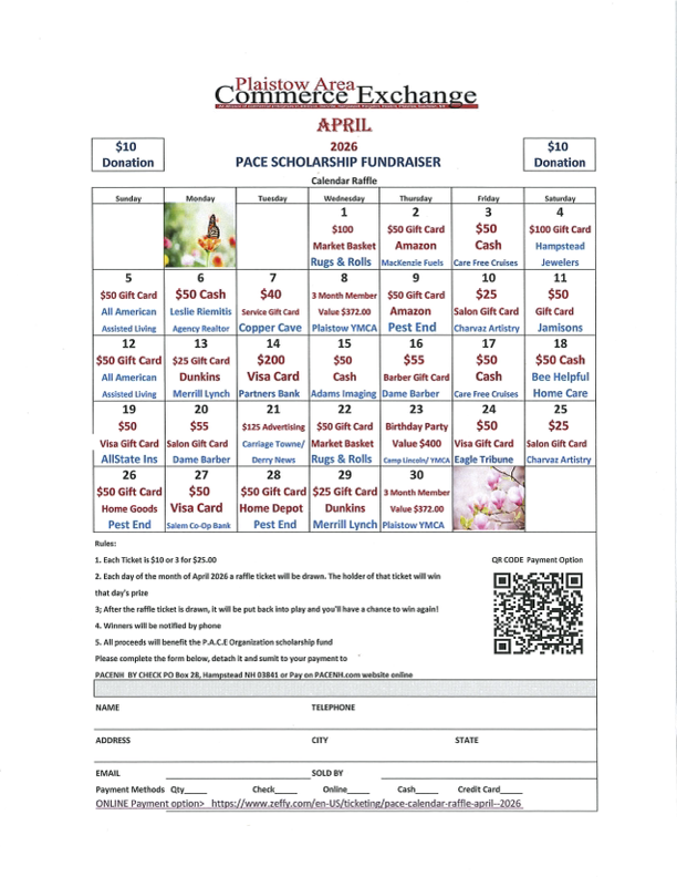 April Calendar Fundraiser