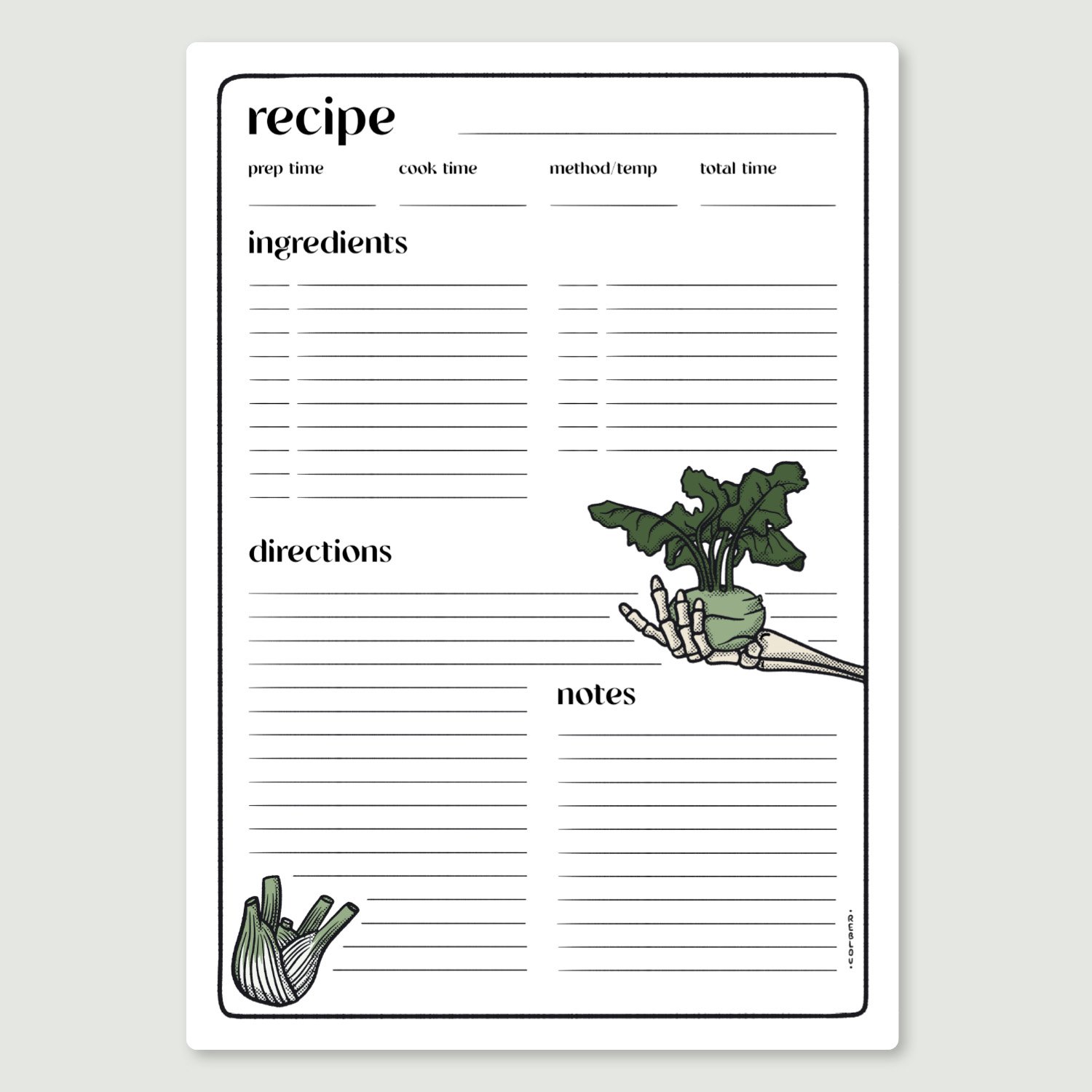 Printable Recipe Card