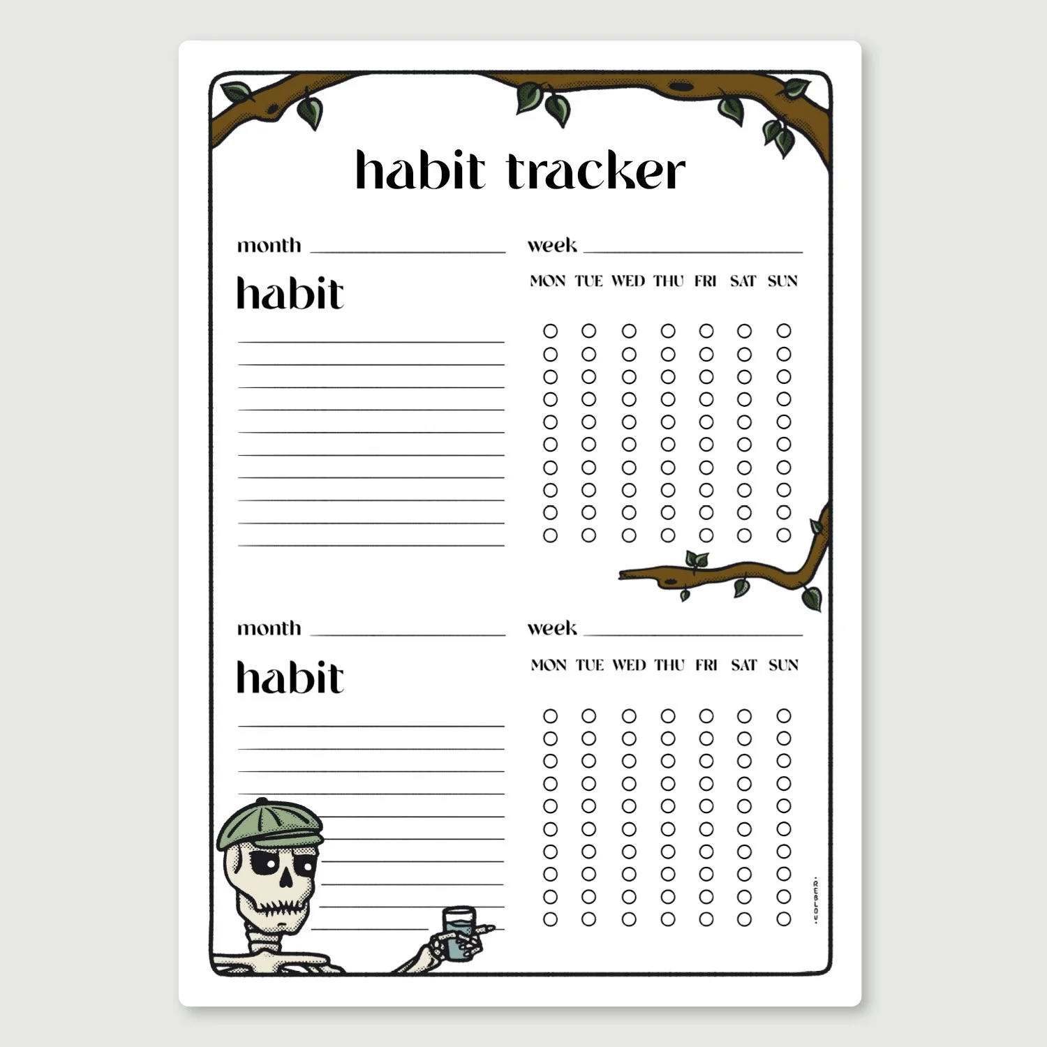 Printable Habit Tracker Template
