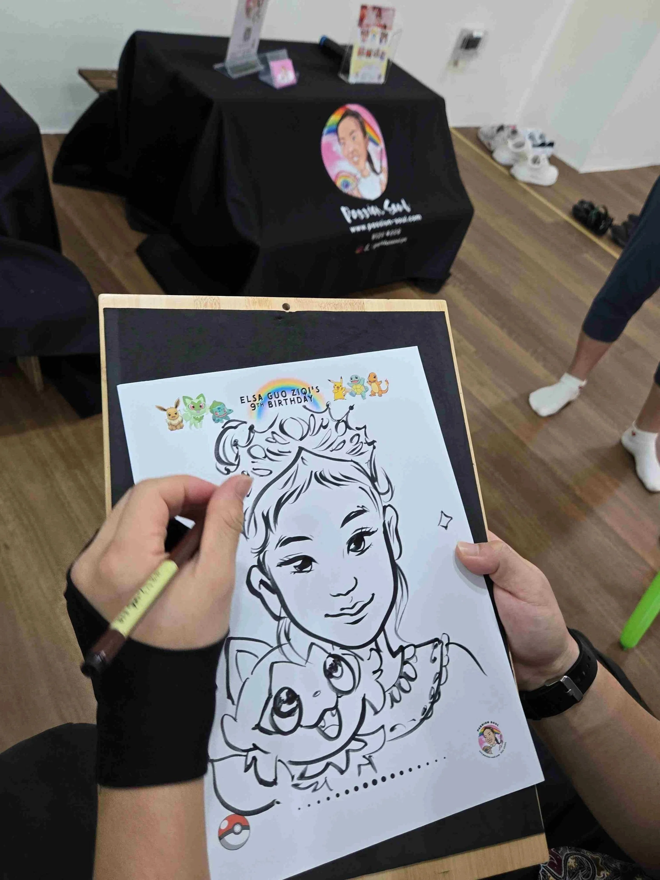 Passion Soul_Caricature_Birthday Party_Kids Party_Pokemon_Sprigatito_Warren Golf & Country Club