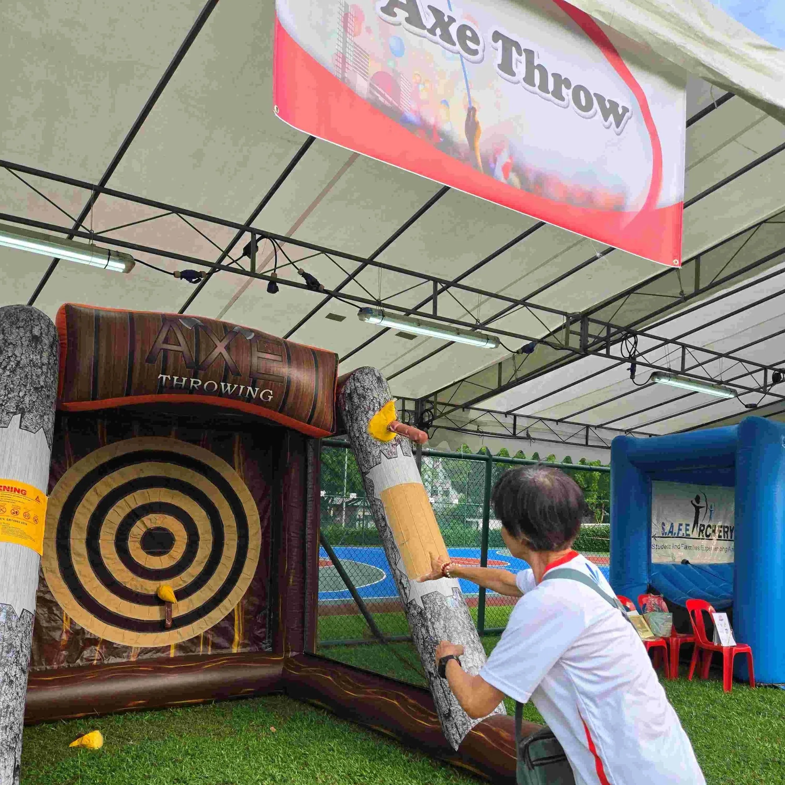 Passion Soul_Axe Throw_Inflatable Game_National Day_Woodgrove CC_Woodlands Ring Secondary School