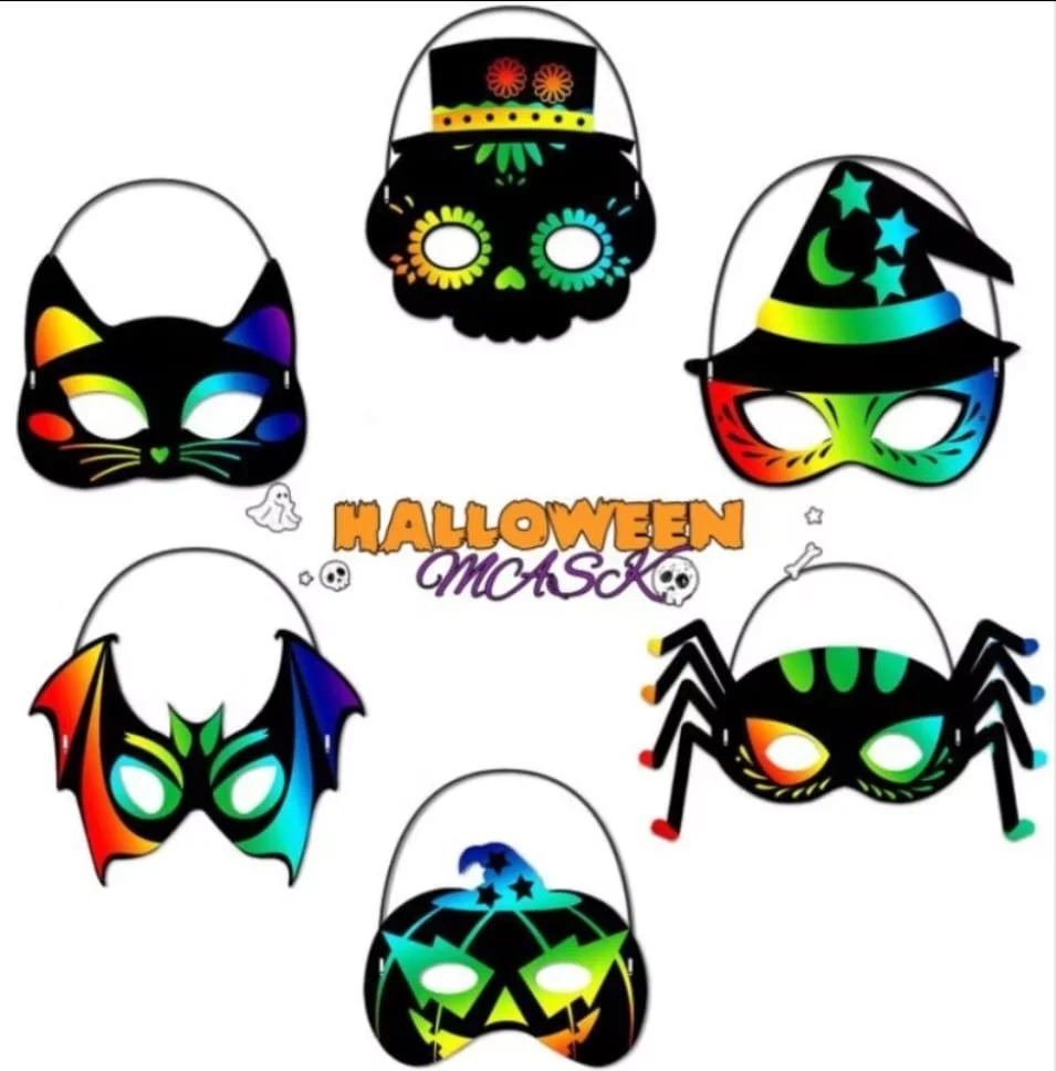 Halloween Mask Scratch Art