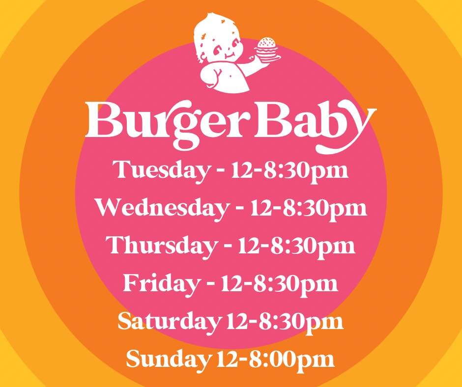 We&rsquo;re back to our regular trading hours starting Next Tuesday 26th 🍔🙌
Dine in &amp; Takeaway from 12:00
Thankyou for being patient with us during this time. Now taking bookings!
Burger BabyMargaret RiverDoust's Corner
