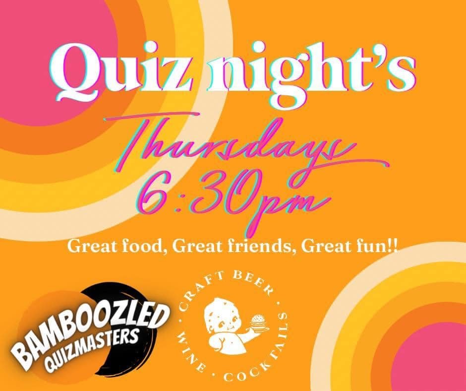 Getting Quizzy with it! Tomorrow 6:30, get your trivia on 🍔👍 Burger BabyMargaret RiverDoust's Corner Bamboozled Quizmasters