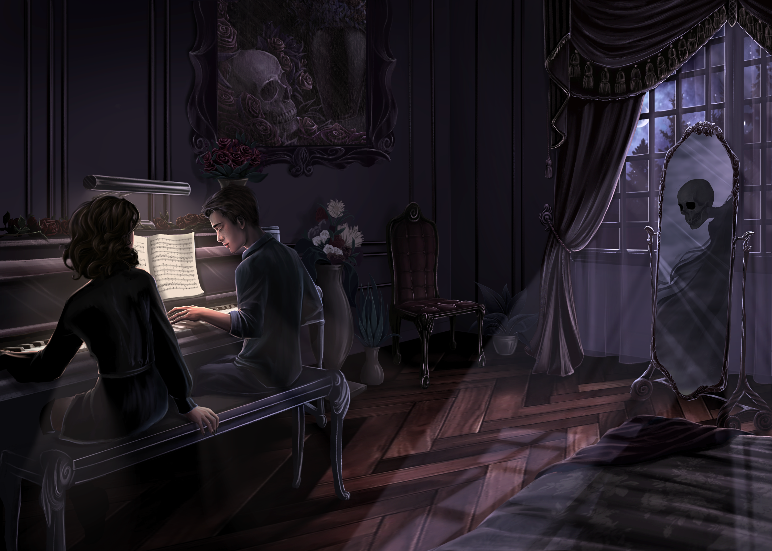 Page de garde pour le roman Collector Plus Sombre est la Rose chez Tsuky Tales