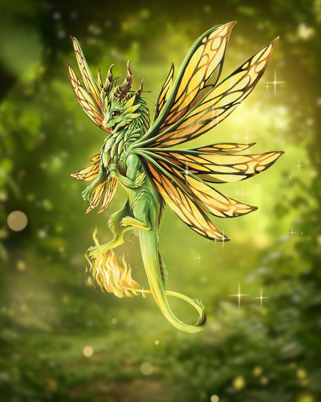 Korrigon femelle, un dragon-fée pour le bestiaire de la saga Kandorr