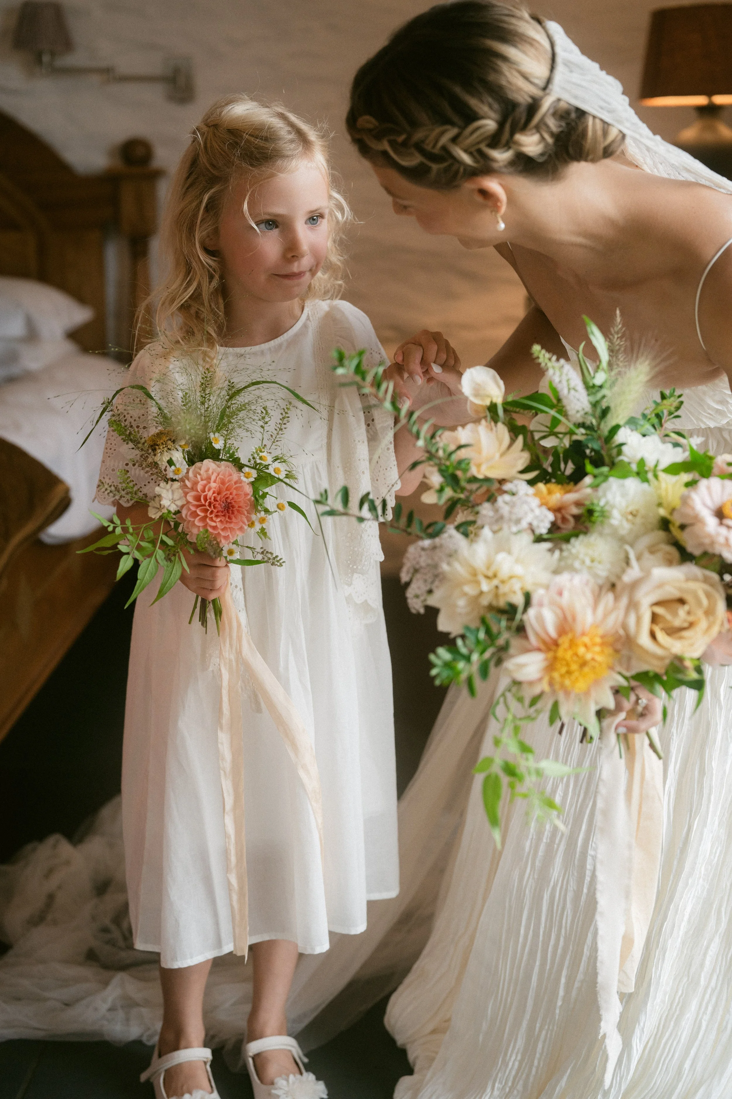 sweet whimsical moments captured at a seaside wedding in cornwall and devon