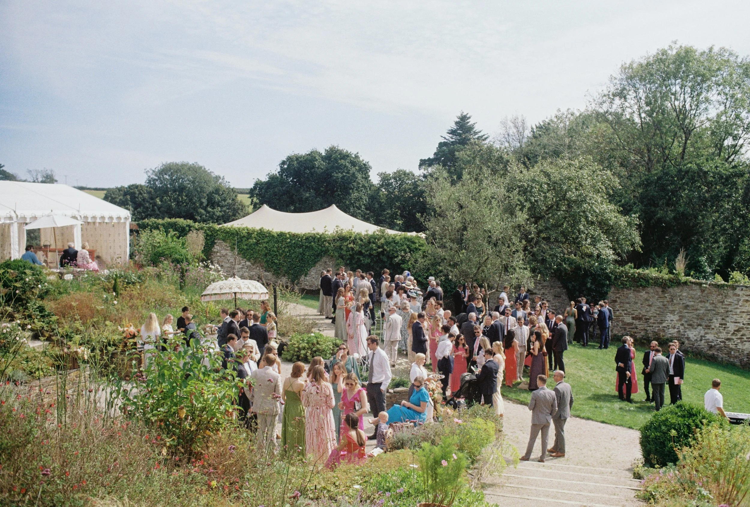 wedding on film at carwinion house in cornwall