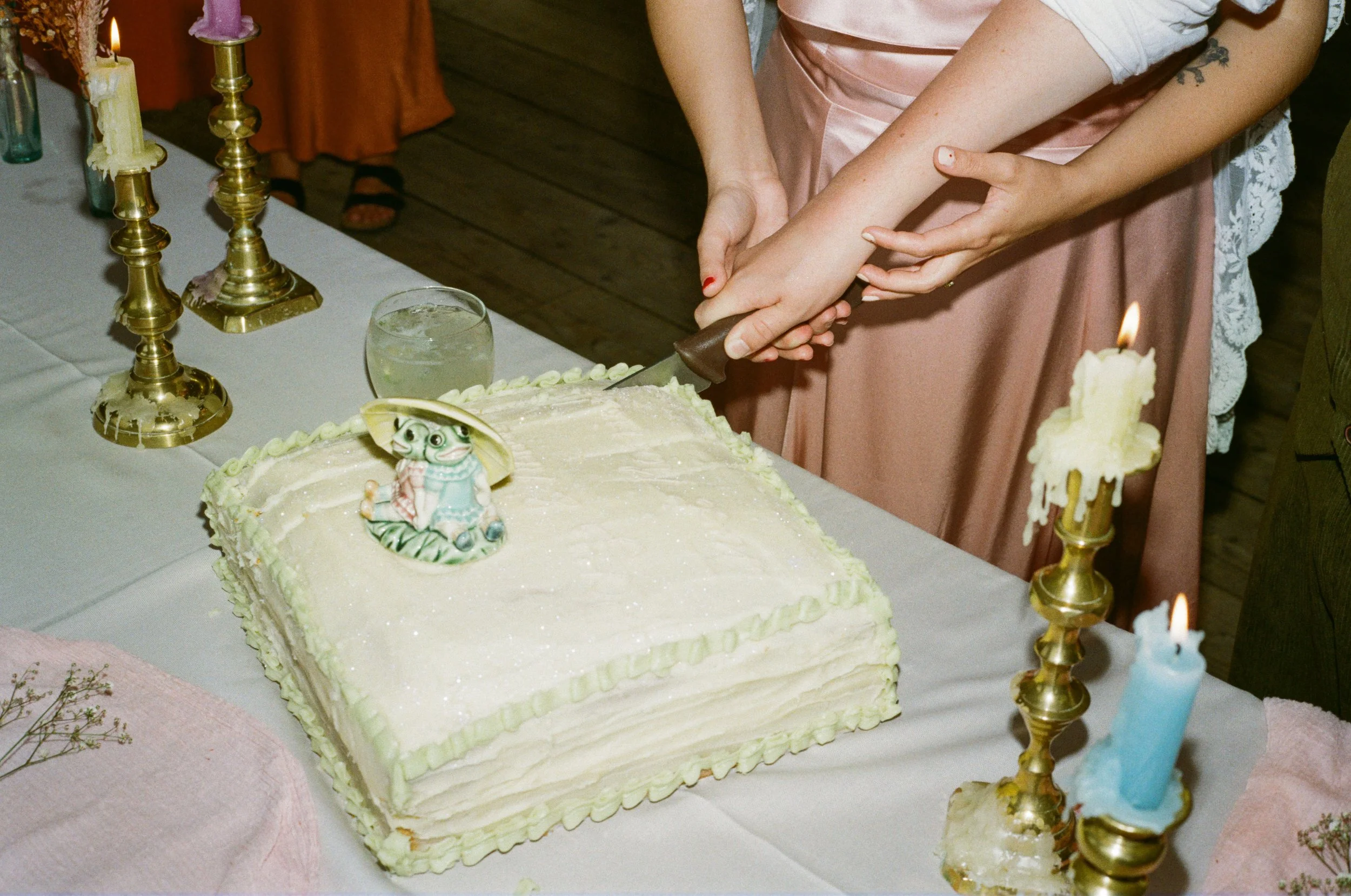 quirky offbeat wedding cake at a cornwall alternative wedding venue