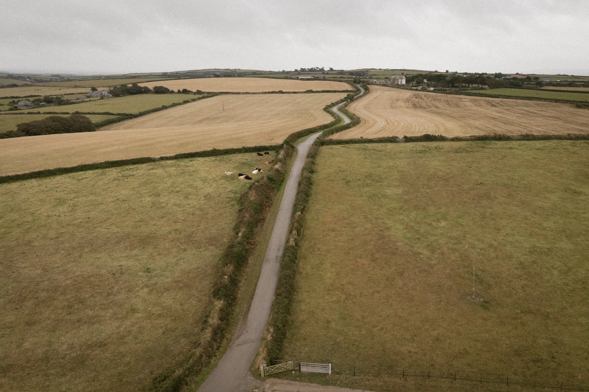drone photography at roscarrock wedding venue cornwall