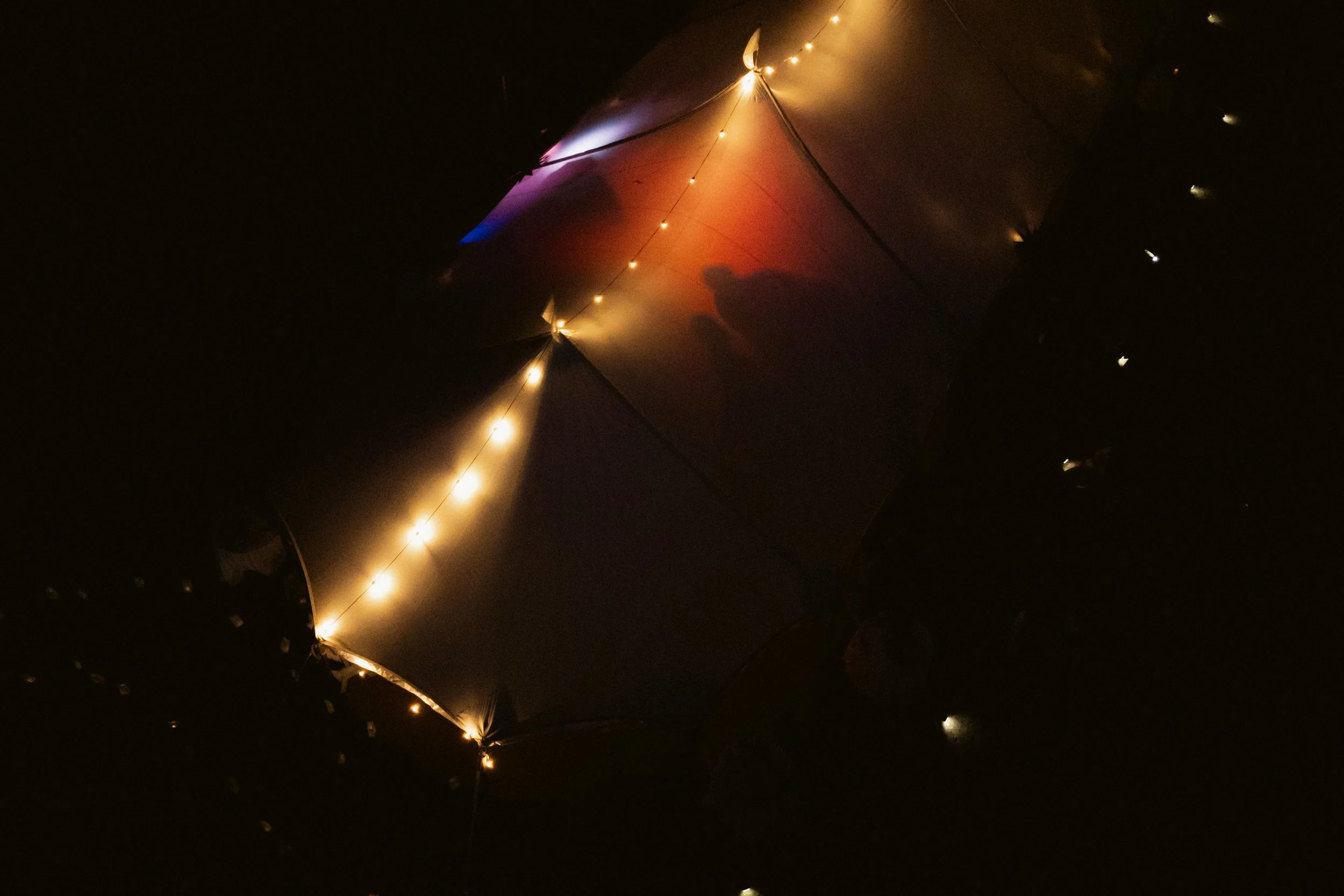 drone shots of shadows on a marquee