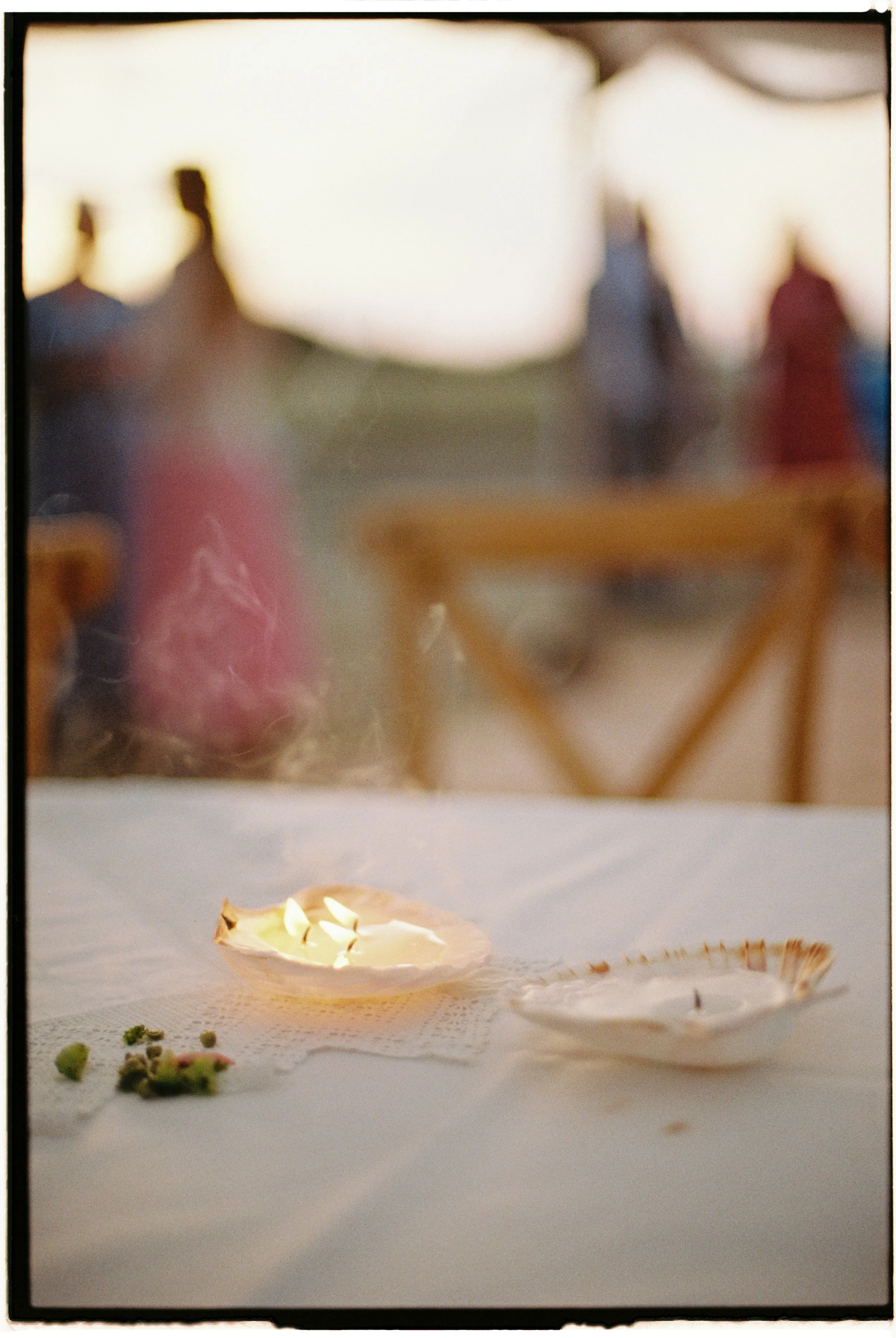 clam shell candles beach wedding decor