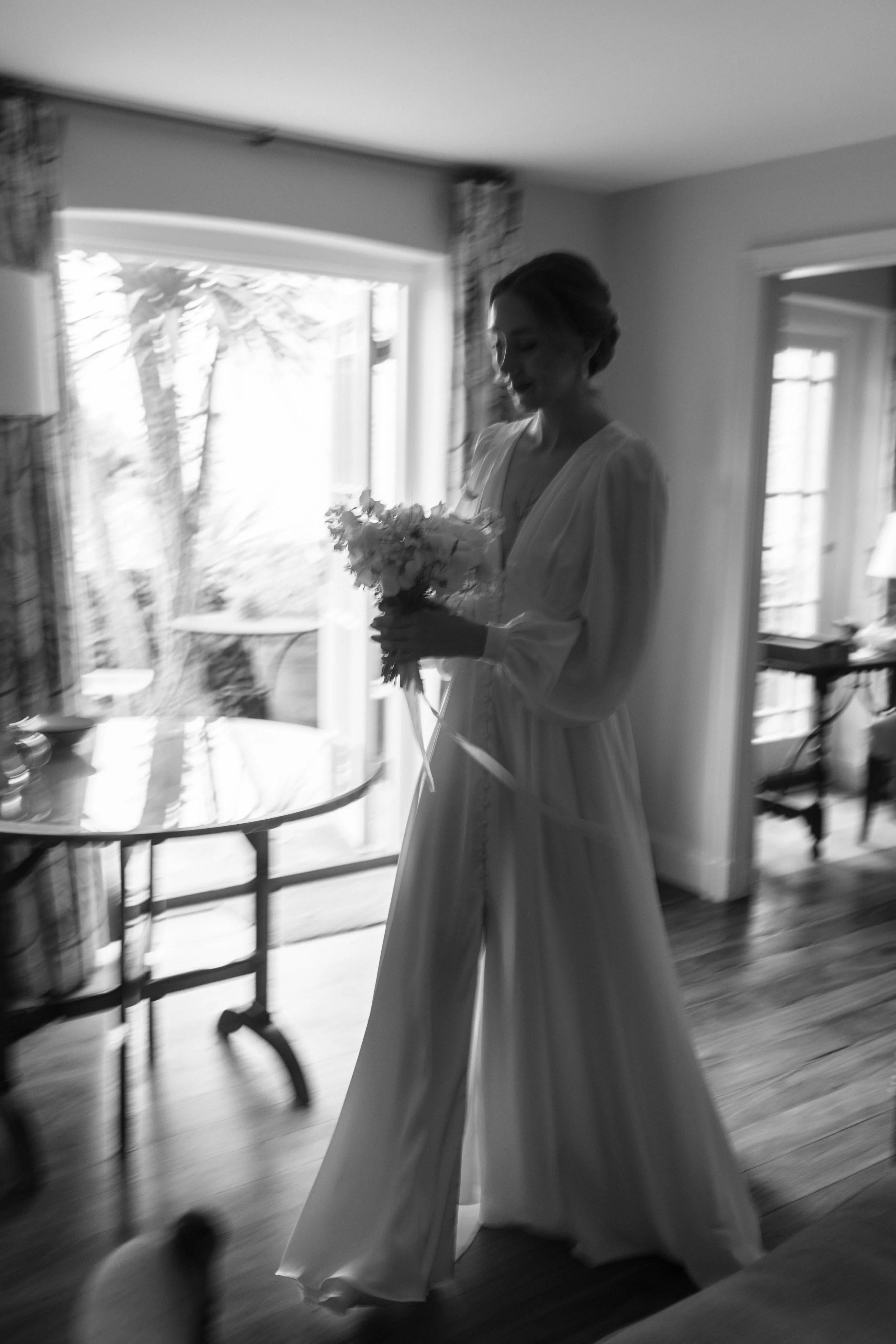 motion blur editorial style elopement photography at hotel tresanton