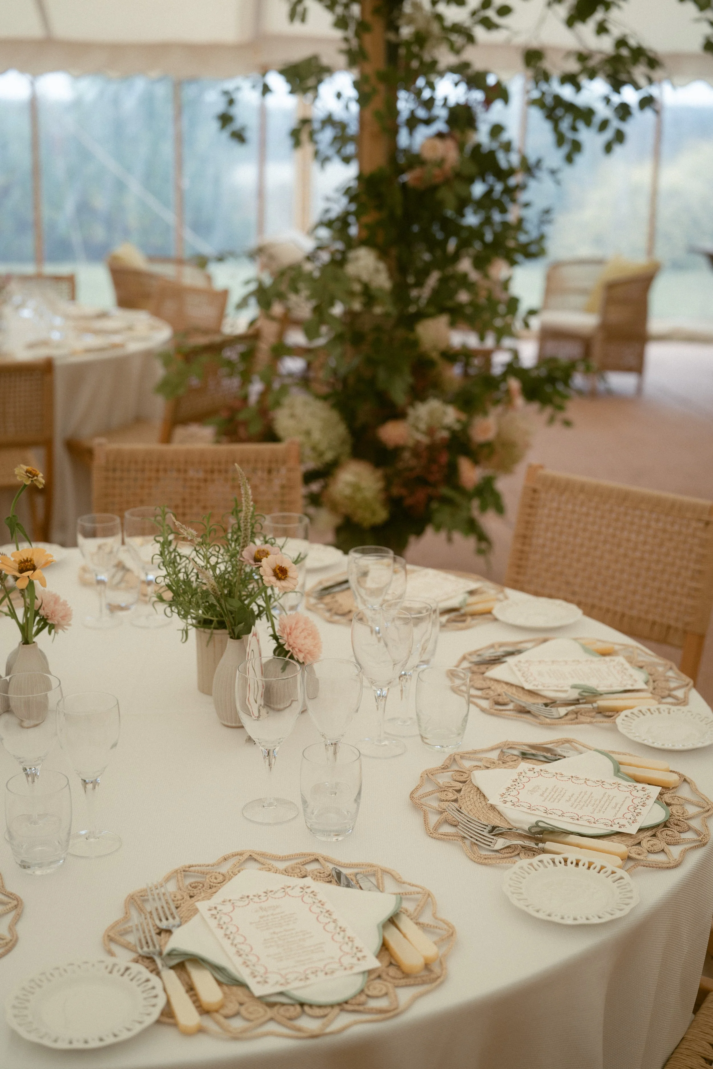 stylish marquee interior inspiration for an editorial outdoor cornish wedding