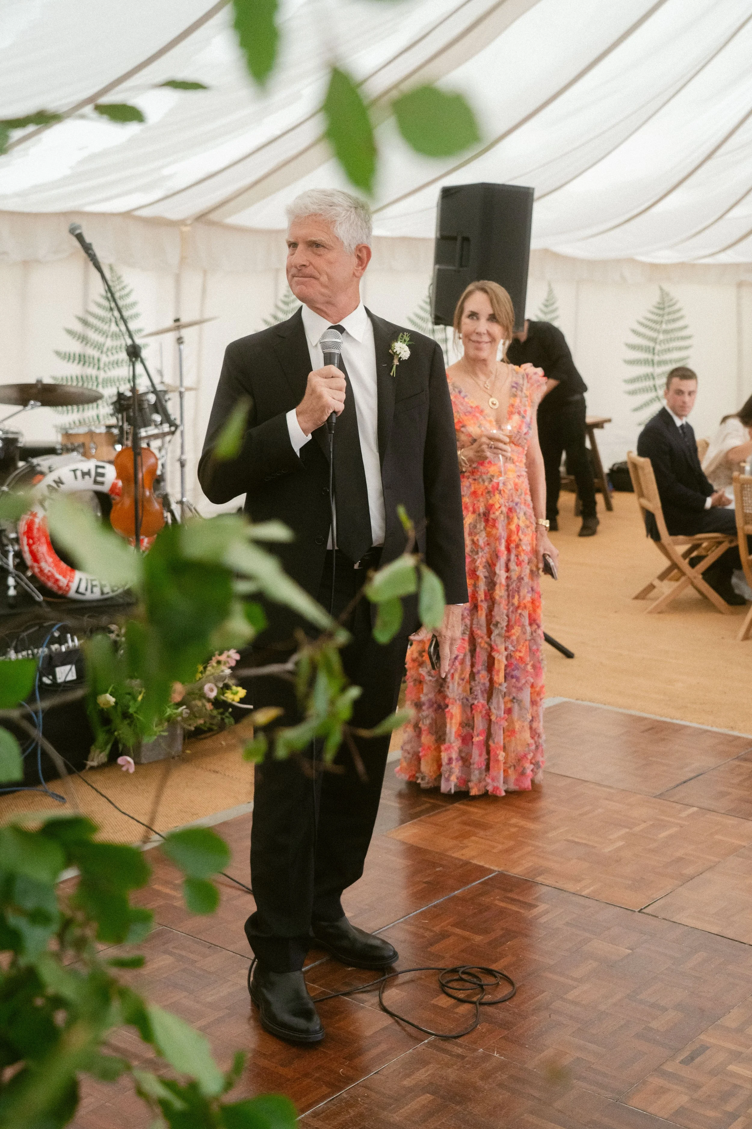 floral wallpaper sailcloth marquees in cornwall