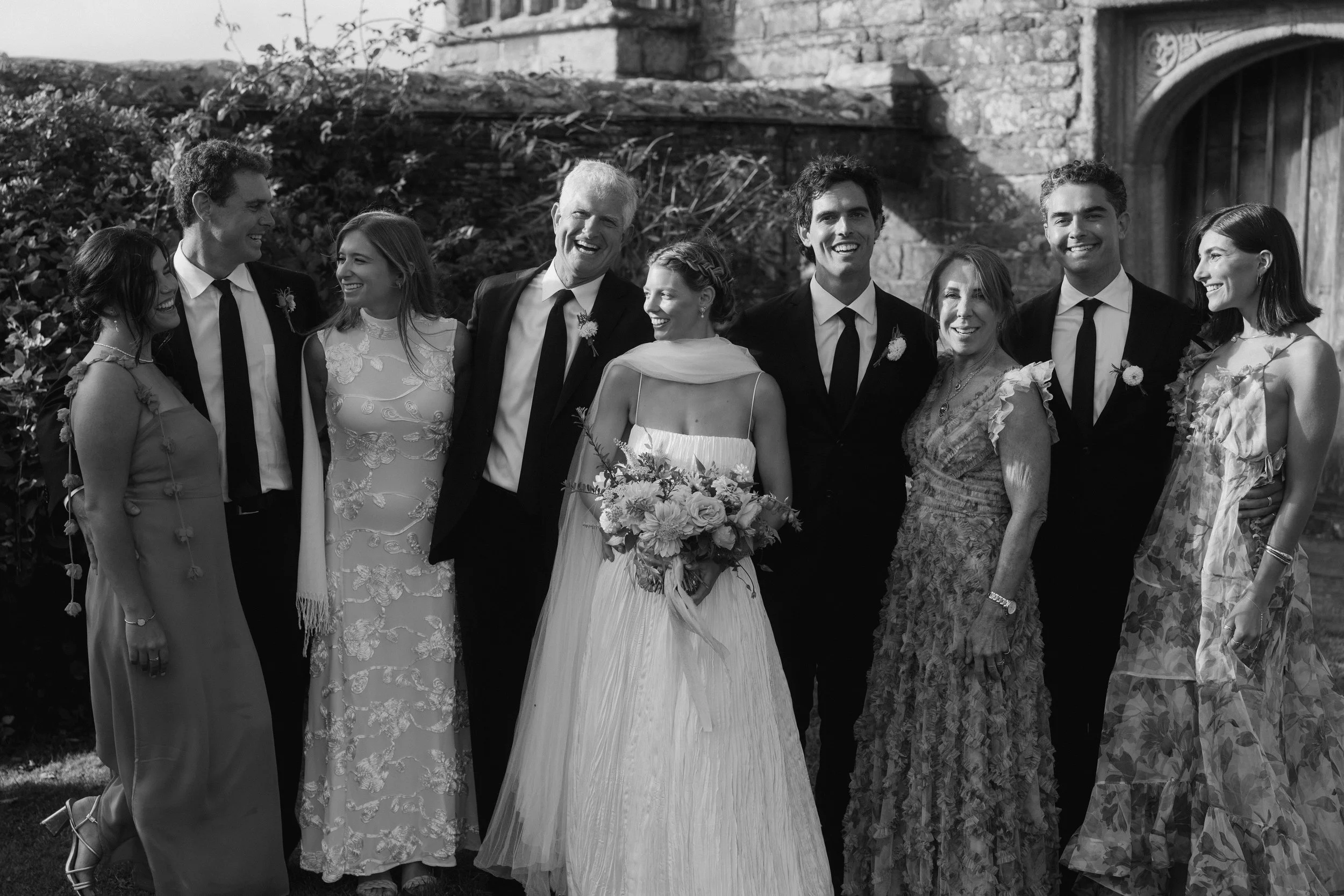 candid moments captured in black and white at roscarrock an outdoor wedding venue by the sea